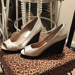 MICHAEL Michael Kors Metallic Silver Wedges